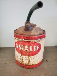 Vintage Collectible Amalie Automobilia Or Petroliana 5 Gallon Oil Can