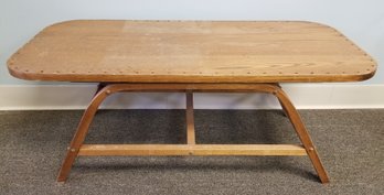 Vintage MCM 1970s Tubbs Vermont (?) Rectangular Snowshoe Wooden Coffee Table - See Description