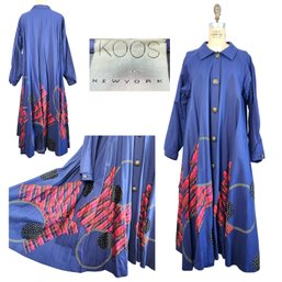 KOOS Van Den Akker Blue Patchwork Raincoat Vintage