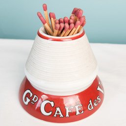 Vintage Match Striker And Holder