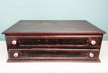 Antique Two Drawer Spool Cabinet
