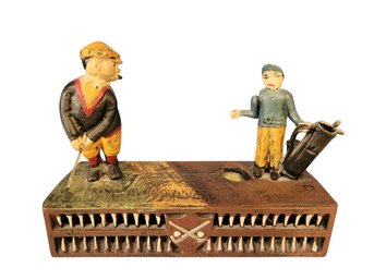 Cast Iron 'Birdie Putt' Bank With Paperwork