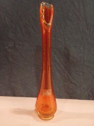 Viking Handmade Orange Art Glass Vase