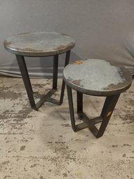 Pair Of Metal Side Tables