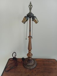 Early Double Heavy Brass Lamp