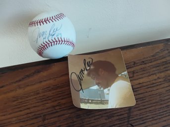 Autographed Jim Rice Photo And Baseball