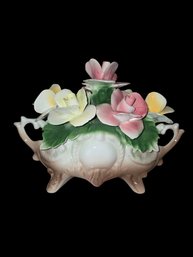 Vintage Nuova Italian Capodimonte Hand Painted Floral Arrangement