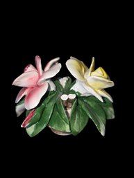 Vintage Italian Hand Painted Nuova Capodimonte Floral Figurine