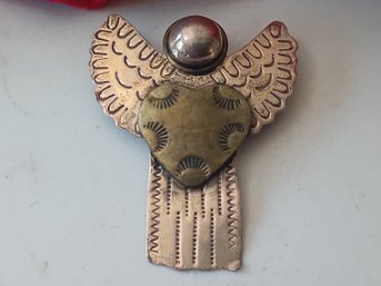 Large Sterling Silver Angel Broach/pendant #17