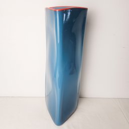 Large Blown Glass Vase Signed & Dated 1987