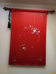 Stunning Large Asian Silk W/ Hanger
