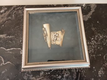 Early Asian Sterling Silver Piece, Custom Framed By Ellen Traut