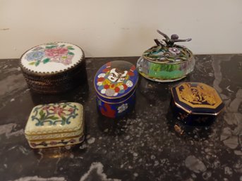 Mixed Vintage Asian Trinket Boxes