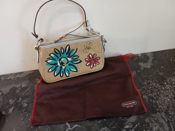 Coach Limited Edition Burlap Demi Bumble Bee Bag