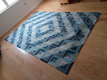 Blue Toned Geometric Area Rug