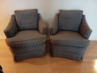 MCM Floral Chairs On Wheels