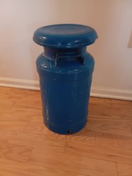 Vintage Blue Metal Milk Can