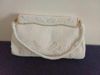 White Hand Beaded Purse #3