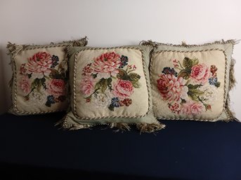 Vintage Embroidered Pillow Lot