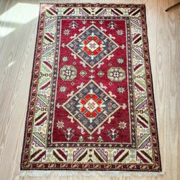 Handmade Oriental Wool  Kazak Rug