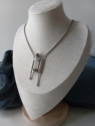 Sterling Silver Filigree Torah Scroll Pendant Necklace W/ Multi Gemstones