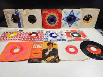 Vintage Collection Of 45 Rpm Vinyl Record Singles