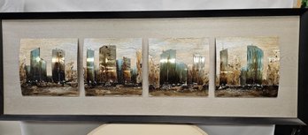 Beautiful Framed Textured Cityscape Art Piece Set ($250 Value)