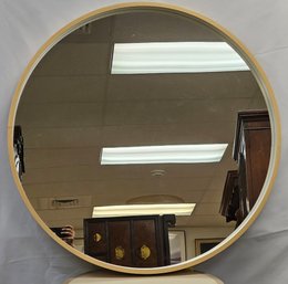 Ikea Anes Large Round Wood Frame Wall Mirror
