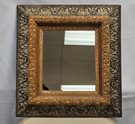 Ornate Multi Colored Wood Framed Mirror