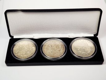 WOW....3 -  1921 Morgan Silver Dollars Philly, Denver, & San Fran Set In Case