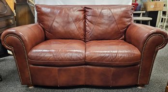 Super Comfortable Soft Line Group Italian Leather Loveseat