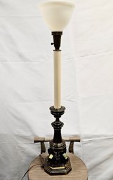 Heavy Vintage Stiffel Brass Candlestick Table Lamp