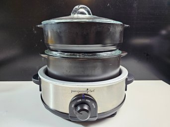 Awesome Pampered Chef Rockcrok Slow Cooker With 2 Pots!