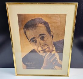 Beautiful Humphrey Bogart Golden Tinted Framed Print