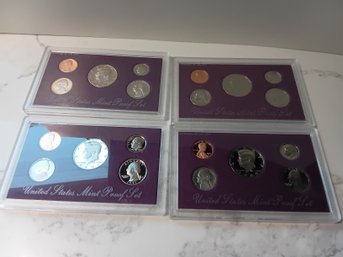 Lot Of 4 - U.S. Mint Proof Sets 1989-1992  #62