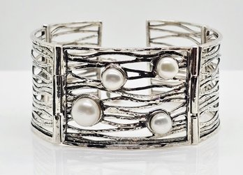 Cultured Freshwater Pearl Sterling Silver Bracelet