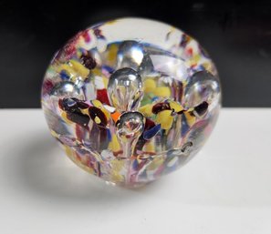 Vintage Art Hand-blown Glass Paperweight