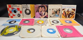 Vintage Collection Of 45 Rpm Vinyl Record Singles
