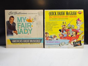 Quick Draw Mcgraw Huckleberry Hound & Ed Sullivan My Fair Lady Vinyl Record Lot