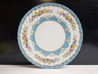 Crown Staffordshire Lyric Tunis Blue China Dinner Plate
