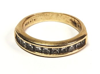14k Yellow Gold Diamond Inlay  Classic Band Ring