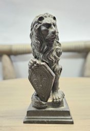 Antique Fleur-de-lis Lion Sculpture Statue