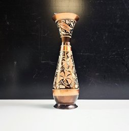 Vintage Istanbul Handmade Engraved Pattern Copper Vase