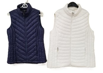 Heat Keep & 32' Heat Women's White & Purple Puffer Vests - Sizes S & XXL