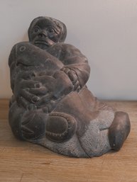 Signed Canadian Eskimo Soapstone Sculpture (heavy)