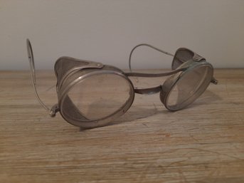 Vintage WWII Welsh Safety Glasses Aviator Motorcycle
