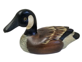Vintage Hand Painted Carved Wooden Canadian Goose Decoy