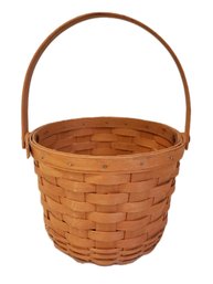 Vintage 2000 Medium Round Longaberger Handled Basket - Signed And Dated