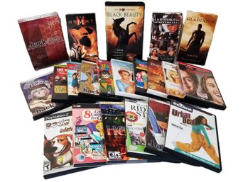 Large Mixed Lot Of: Of DVD's, VHS Tapes, PC-CD Rom & One Playstation Game - 21 Items Included