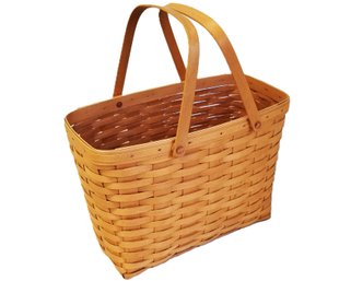 Vintage 1999  Longaberger Large Magazine Basket With Plastic Liner & Double Handles Signed/Dated